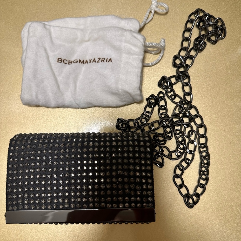 BCBGMaxAzria Black and Silver Studded Bag